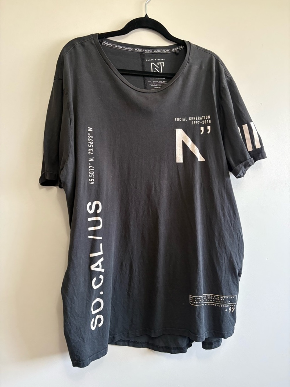 Projek Raw Black N Blanc Social Graphic T-Shirt Men’s Size XL